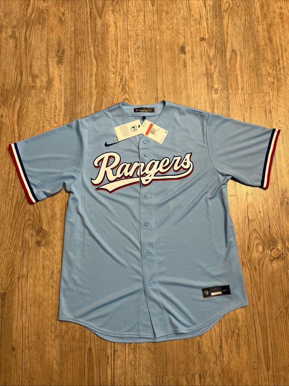 NWT Nike Texas Rangers MLB Marcus Semien #2 Powder Blue Jersey Mens Sz L